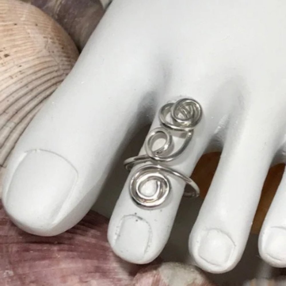 Toe Ring - Sterling Silver Toe Ring- Midi Ring, F… - image 5